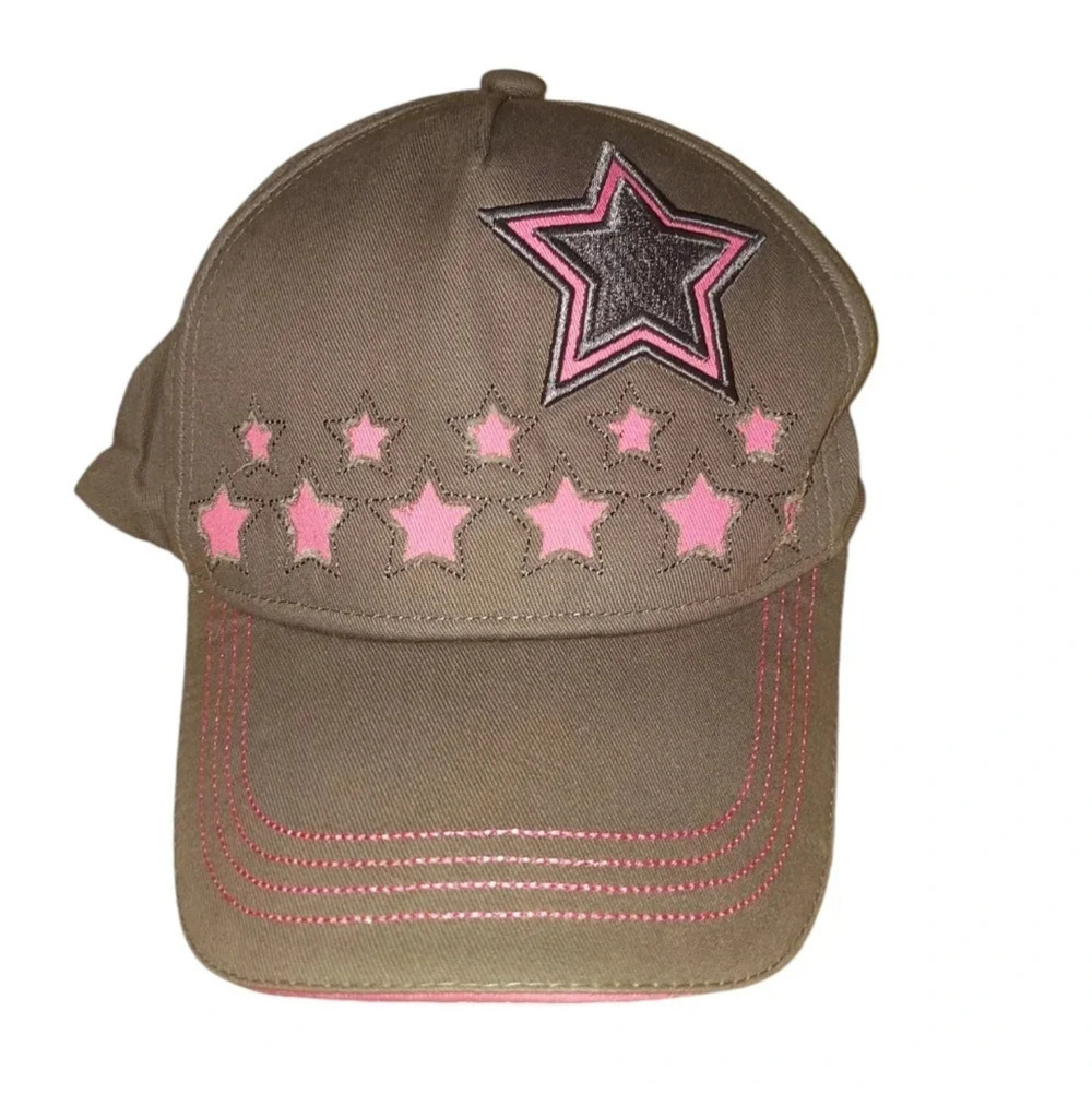 NWOT Pugs Embroidered Pink Stars Cap Hat